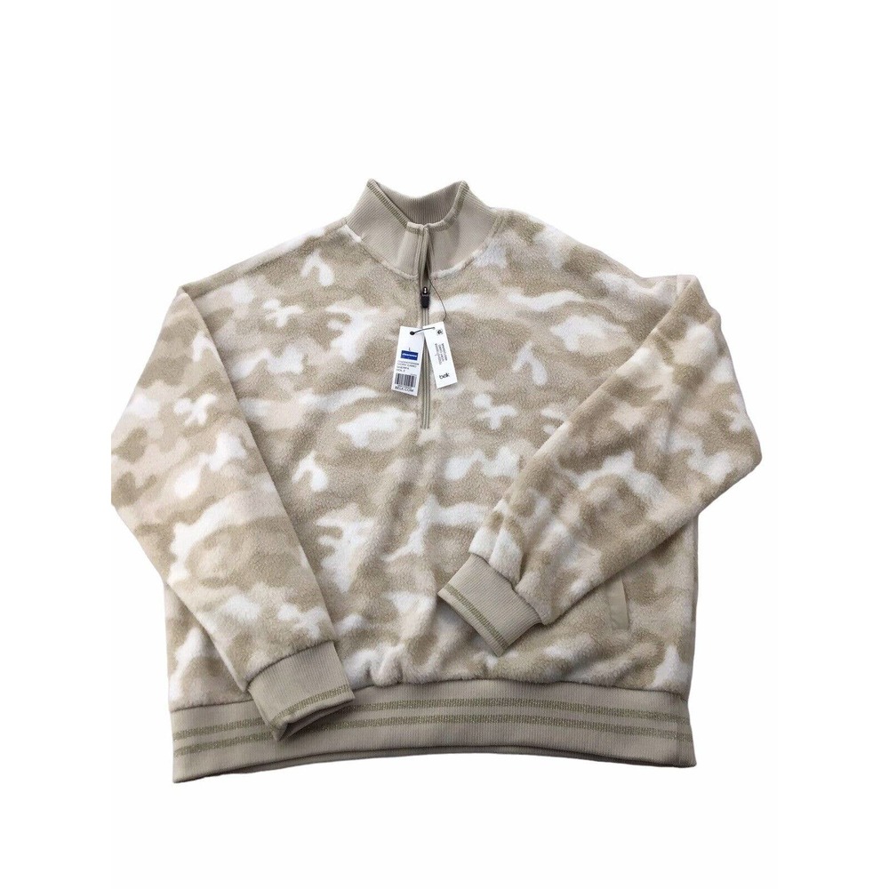 Zelos NWT 1/2 Zip Sherpa Ribbed Hem Pullover Size Large Ivory Camo - Picture 6 of 12